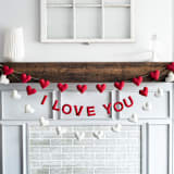 "I Love You Banner (Red, 6 feet)" - Garlands in red by Nivas Collection