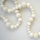 "Felt Christmas Garland, White Boho Felt Balls" - Garlands in white by TwentyEight12