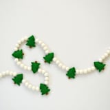 "Felt Christmas Garland, Trees & White Felt Balls" - Garlands in green by TwentyEight12
