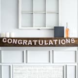 "Congratulations Banner (Pink, 6 feet)" - Garlands in pink by Nivas Collection