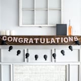 "Congratulations Banner (Pink, 6 feet)" - Garlands in pink by Nivas Collection