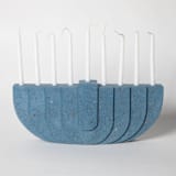 "Menorah: Cobalt Terrazzo" - Menorahs in blue by Pretti.Cool