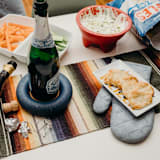 "Light Blue Terrazzo Oven Mitt Trivet" - Trivets in blue by Pretti.Cool