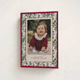 "Merry Floral Toile" - Holiday Cards in Holly Berry by Jenna Holcomb - Folded Card