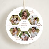 "Hexagon Holiday" - Holiday Ornament Cards in Chestnut by Beth Schneider - Front