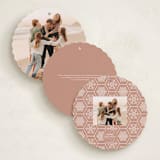 "Hexagon Holiday" - Holiday Ornament Cards in Chestnut by Beth Schneider - Back of Card Options