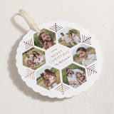"Hexagon Holiday" - Holiday Ornament Cards in Chestnut by Beth Schneider - Detail