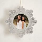 "Scandinavian Snowflake" - Holiday Ornament Cards in Snowfall by Amy Payne - Front
