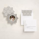 "Scandinavian Snowflake" - Holiday Ornament Cards in Snowfall by Amy Payne - Assembled