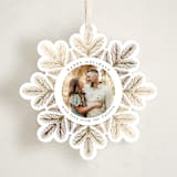"Tinsel Wreath" - Holiday Ornament Cards in Snow by Laura Hankins - Front