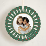 "Painted Wreath Gilded" - Holiday Ornament Cards in Garland by Antonia Jae Krajicek - Front