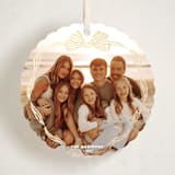 "Bow Frame" - Holiday Ornament Cards in Starlight by Pink House Press - Front