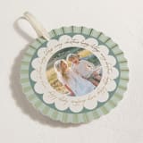 "Scalloped Circle" - Holiday Ornament Cards in Evergreen by Kelly Williams - Detail