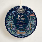 "Away in a manger" - Holiday Ornament Cards in Starry Night by Paper Sun Studio - Front