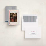 "Vintage Border" - Holiday Cards in Navy by Kelly Schmidt - Assembled