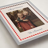 "Vintage Border" - Holiday Cards in Navy by Kelly Schmidt - Detail