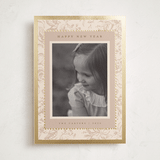 "Gilded Toile" - Holiday Cards in Caramel by Teju Reval - Front