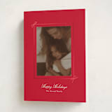 "Delicate Bow" - Holiday Cards in Poinsettia by Baumbirdy - Folded Card