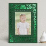"Floral Rejoice" - Holiday Cards in Juniper by Devika Keskar - Front
