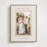 "Striped Border" - Holiday Cards in Linen by Kelly Schmidt - Front