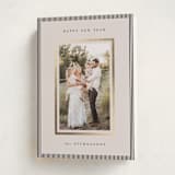 "Striped Border" - Holiday Cards in Linen by Kelly Schmidt - Folded Card