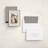 "Striped Border" - Holiday Cards in Linen by Kelly Schmidt - Assembled