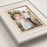 "Striped Border" - Holiday Cards in Linen by Kelly Schmidt - Detail