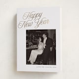 "Happy Script" - Holiday Cards in Snow by Nicole Walsh - Folded Card