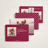 "Holiday Photo Grid" - Holiday Cards in Cranberry by Kimberly Morgan - Back of Card Options