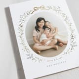 "Ribbon & Wreath" - Holiday Cards in Sage by Itsy Belle Studio - Detail