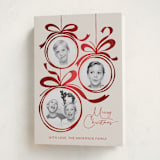 "baubles and bows" - Holiday Cards in Candy Cane by Paper Sun Studio - Folded Card