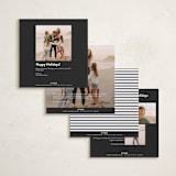 "square" - Holiday Cards in Charcoal by JoAnn Jinks - Back of Card Options