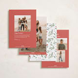 "Botanical Quad" - Holiday Cards in Candy Cane by Everett Paper Goods - Back of Card Options