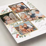 "Botanical Quad" - Holiday Cards in Candy Cane by Everett Paper Goods - Detail