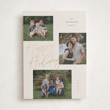 "Scripted Triple" - Holiday Cards in Linen by Kelly Schmidt - Front