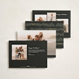 "Ribbon Garland" - Holiday Cards in Midnight by Elly - Back of Card Options