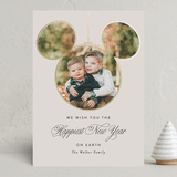 "Disney Mickey Ornament" - Holiday Cards in Pearl by Vanessa Doyle - Front