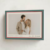 "Ribbon Frame" - Holiday Cards in Holly Sprig by Carolyn MacLaren - Folded Card