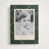 "minimal plaid" - Holiday Cards in Evergreen by Carolyn Nicks - Front
