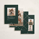 "minimal plaid" - Holiday Cards in Evergreen by Carolyn Nicks - Back of Card Options