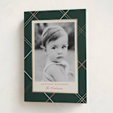 "minimal plaid" - Holiday Cards in Evergreen by Carolyn Nicks - Folded Card