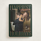 "Glam Greeting" - Holiday Cards in Evergreen by Ekko Studio - Front