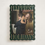 "Glam Greeting" - Holiday Cards in Evergreen by Ekko Studio - Front