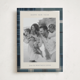 "Antiqued Plaid" - Holiday Cards in Sea by Makewells - Front