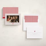 "Little Striped Bow" - Holiday Cards in Almond by Olivia Kanaley Inman - Assembled