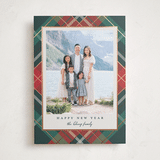 "Fancy Plaid" - Holiday Cards in Coal by Petra Kern - Front