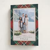 "Fancy Plaid" - Holiday Cards in Coal by Petra Kern - Folded Card