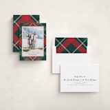 "Fancy Plaid" - Holiday Cards in Coal by Petra Kern - Assembled