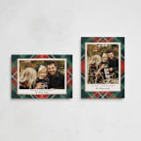 "Fancy Plaid" - Holiday Cards in Coal by Petra Kern - Photo Orientation Options