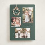 "Monogram Trio" - Holiday Cards in Evergreen by Melanie Kosuge - Front